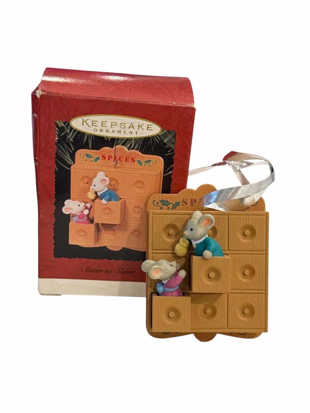 Hallmark Vintage 1995 Keepsake Ornament Sister To Sister Mice On A Spice Rack